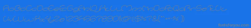 lanitta-Schriftart – Graue Schriften auf blauem Hintergrund