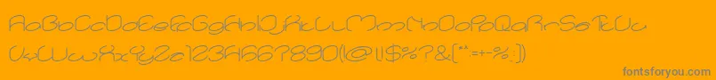 lanitta-Schriftart – Graue Schriften auf orangefarbenem Hintergrund