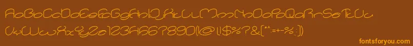 lanitta Font – Orange Fonts on Brown Background