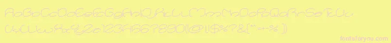 lanitta Font – Pink Fonts on Yellow Background