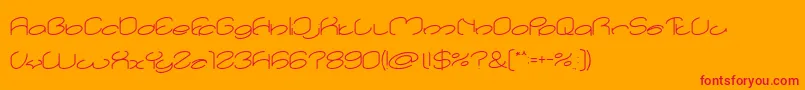 lanitta-Schriftart – Rote Schriften auf orangefarbenem Hintergrund