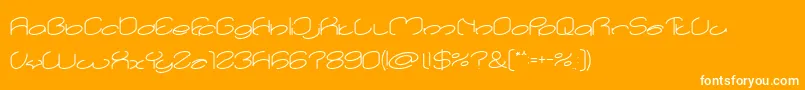 lanitta-Schriftart – Weiße Schriften auf orangefarbenem Hintergrund