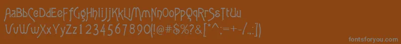 lansbury-fontti – harmaat kirjasimet ruskealla taustalla