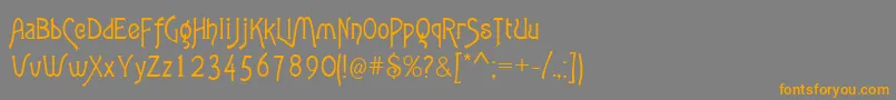 フォントlansbury – オレンジの文字は灰色の背景にあります。