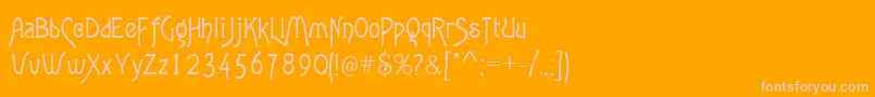 lansbury Font – Pink Fonts on Orange Background