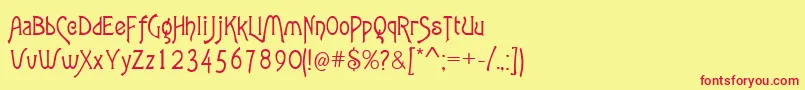 lansbury Font – Red Fonts on Yellow Background