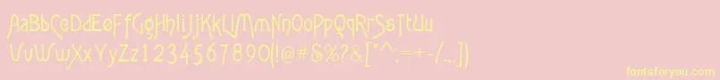 lansbury Font – Yellow Fonts on Pink Background