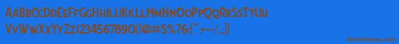 フォントLansdowne DEMO – 茶色の文字が青い背景にあります。