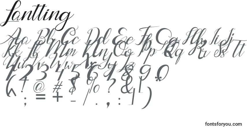 Czcionka Lantting – alfabet, cyfry, specjalne znaki