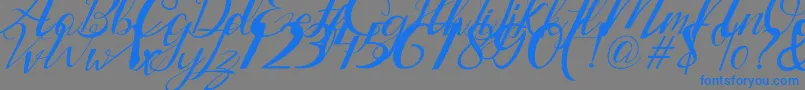 Lantting Font – Blue Fonts on Gray Background