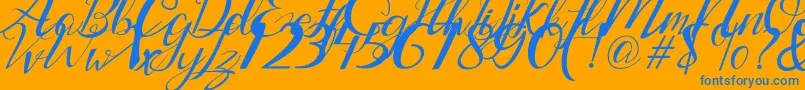 Lantting Font – Blue Fonts on Orange Background