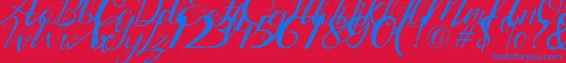 Lantting Font – Blue Fonts on Red Background