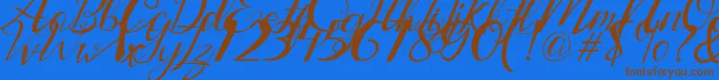 Lantting Font – Brown Fonts on Blue Background