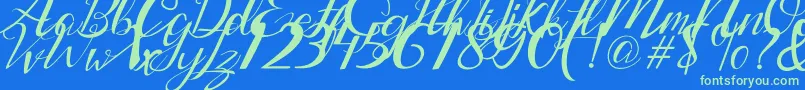 Lantting Font – Green Fonts on Blue Background