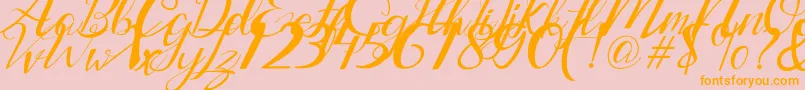 Lantting Font – Orange Fonts on Pink Background