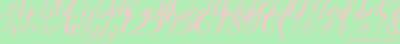 Lantting-Schriftart – Rosa Schriften auf grünem Hintergrund