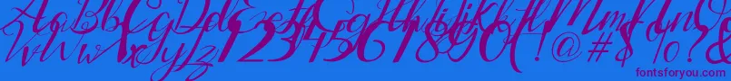 Lantting Font – Purple Fonts on Blue Background