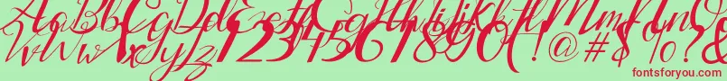 Lantting Font – Red Fonts on Green Background