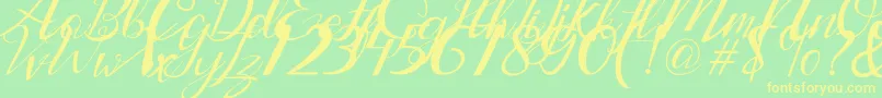 Lantting Font – Yellow Fonts on Green Background