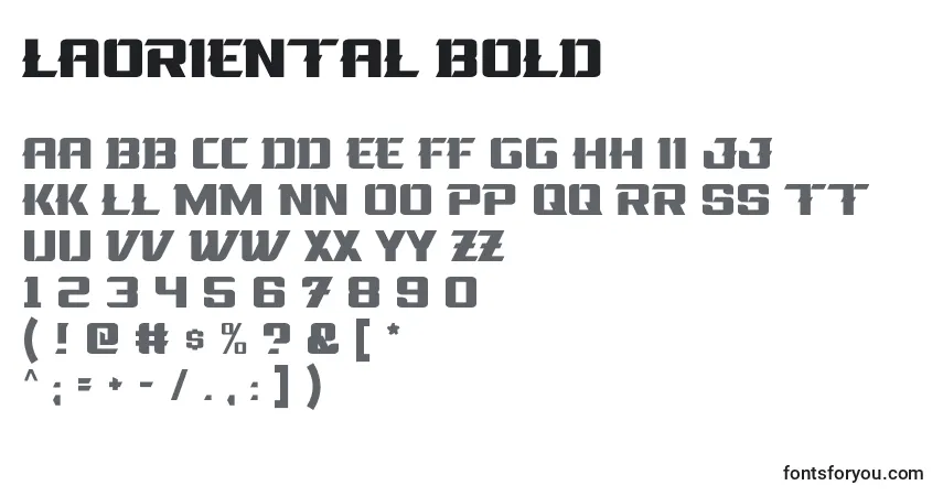 Шрифт LaOriental Bold – алфавит, цифры, специальные символы