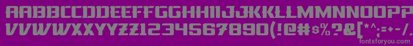 フォントLaOriental Bold – 紫の背景に灰色の文字