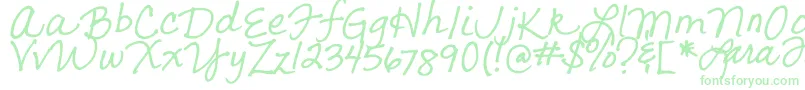 Lara s Letters-Schriftart – Grüne Schriften auf weißem Hintergrund