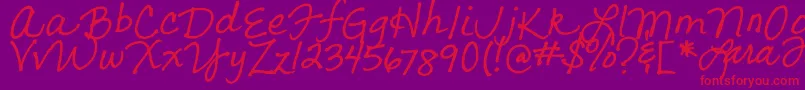 Lara s Letters Font – Red Fonts on Purple Background