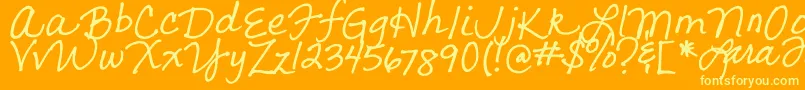 Lara s Letters Font – Yellow Fonts on Orange Background