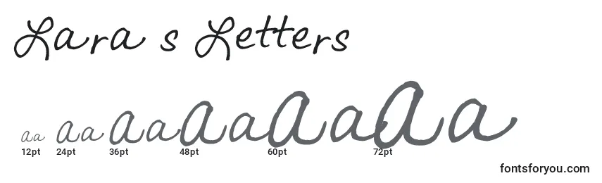 Größen der Schriftart Lara s Letters