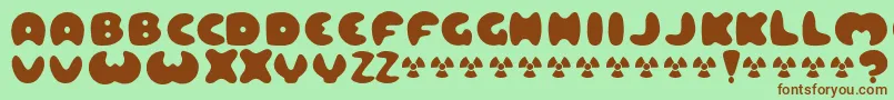 LARD   -fontti – ruskeat fontit vihreällä taustalla