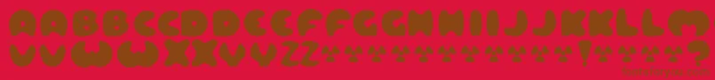 LARD   -fontti – ruskeat fontit punaisella taustalla