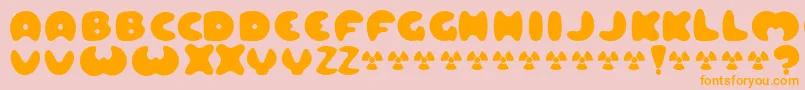 フォントLARD    – オレンジの文字がピンクの背景にあります。