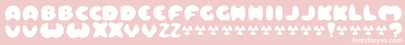 LARD   -fontti – valkoiset fontit vaaleanpunaisella taustalla