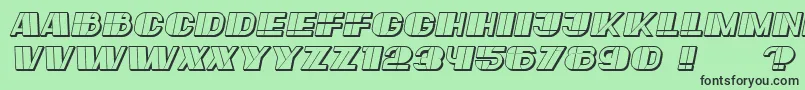Czcionka Large Italic – czarne czcionki na zielonym tle