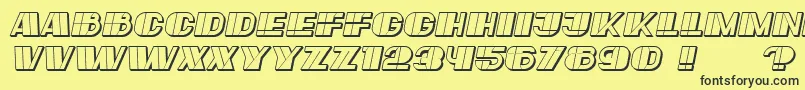 Fonte Large Italic – fontes pretas em um fundo amarelo