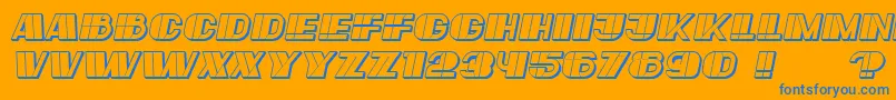 Large Italic Font – Blue Fonts on Orange Background