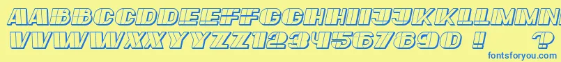 フォントLarge Italic – 青い文字が黄色の背景にあります。