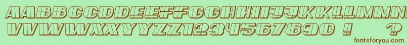 フォントLarge Italic – 緑の背景に茶色のフォント