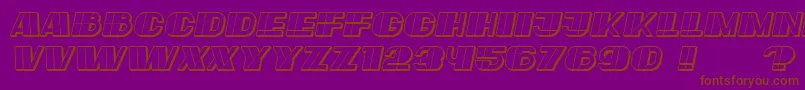 フォントLarge Italic – 紫色の背景に茶色のフォント