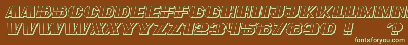 Large Italic Font – Green Fonts on Brown Background