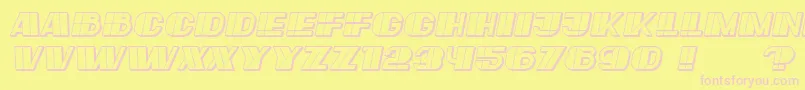 Fonte Large Italic – fontes rosa em um fundo amarelo