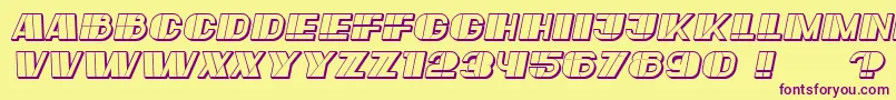 フォントLarge Italic – 紫色のフォント、黄色の背景