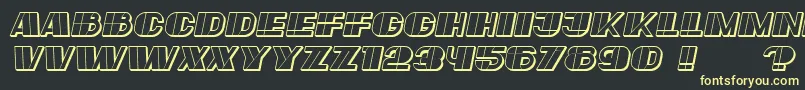 Fonte Large Italic – fontes amarelas em um fundo preto