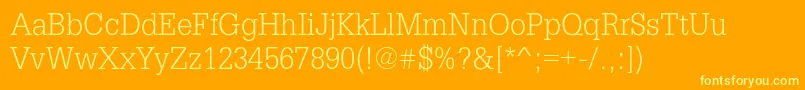 Squareserif-fontti – keltaiset fontit oranssilla taustalla