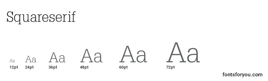 Squareserif Font Sizes