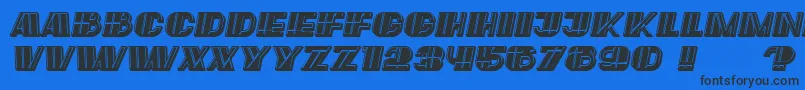 LargeFilled Italic Font – Black Fonts on Blue Background