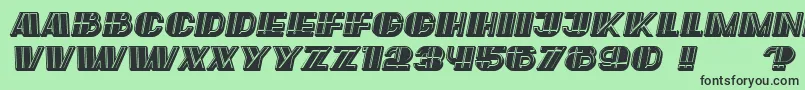 Fonte LargeFilled Italic – fontes pretas em um fundo verde