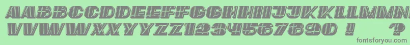 Fonte LargeFilled Italic – fontes cinzas em um fundo verde