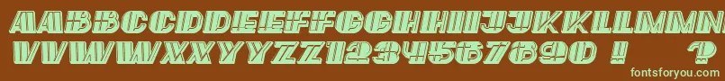 Fonte LargeFilled Italic – fontes verdes em um fundo marrom