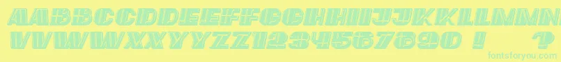LargeFilled Italic Font – Green Fonts on Yellow Background